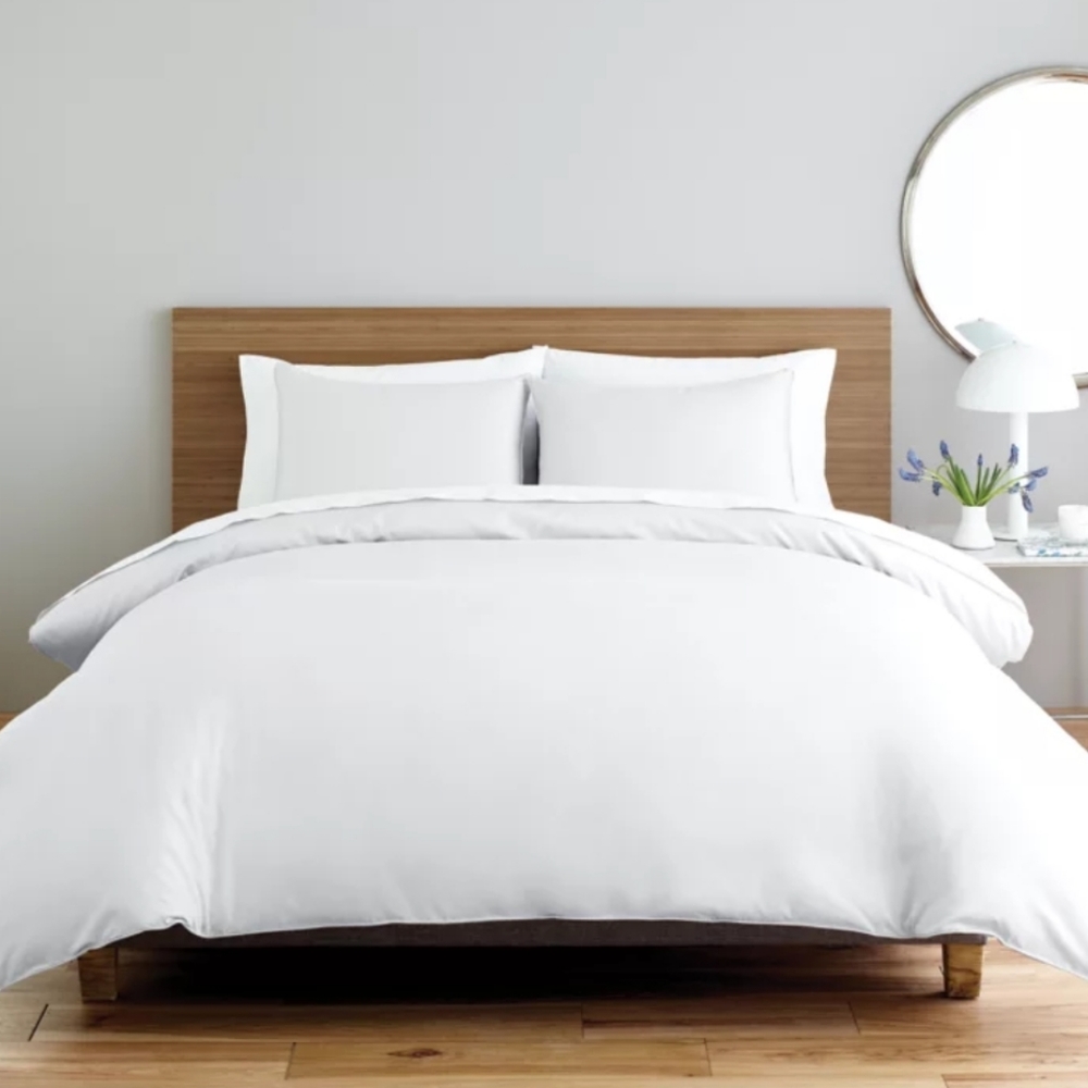 Solid White Organic Cotton Duvet Cover Set